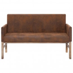 Acquista Panca con Braccioli 140 cm Marrone in Similpelle Scamosciata con riferimento GHV-281338 della ditta GARDENHOME