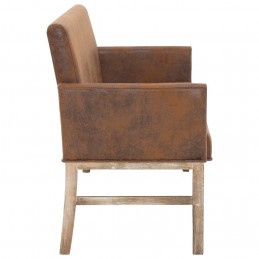 Acquista Panca con Braccioli 140 cm Marrone in Similpelle Scamosciata con riferimento GHV-281338 della ditta GARDENHOME