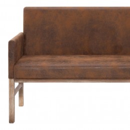 Acquista Panca con Braccioli 140 cm Marrone in Similpelle Scamosciata con riferimento GHV-281338 della ditta GARDENHOME