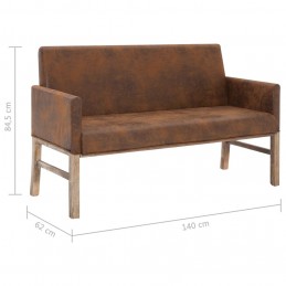 Acquista Panca con Braccioli 140 cm Marrone in Similpelle Scamosciata con riferimento GHV-281338 della ditta GARDENHOME