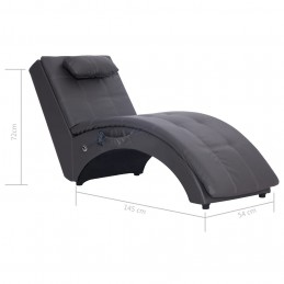 Acquista Sdraio Massaggiante con Cuscino Grigia in Similpelle con riferimento GHV-281348 della ditta GARDENHOME