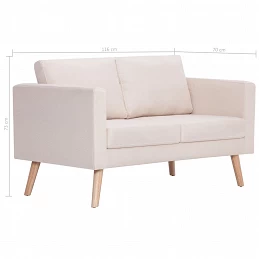 Acquista Divano a 2 Posti in Tessuto Crema con riferimento GHV-281351 della ditta GARDENHOME