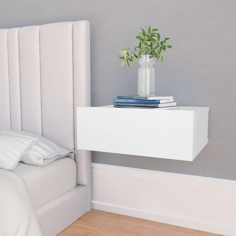 Acquista Comodino Pensile Bianco 40x30x15 cm in Legno Multistrato con riferimento GHV-800306 della ditta GARDENHOME