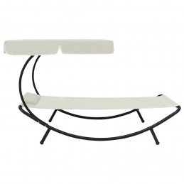 Acquista Lettino Prendisole con Baldacchino e Cuscini Bianco Crema con riferimento GHV-48077 della ditta GARDENHOME