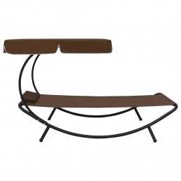Acquista Lettino Prendisole con Baldacchino e Cuscino Marrone con riferimento GHV-48078 della ditta GARDENHOME