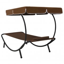 Acquista Lettino Prendisole con Baldacchino e Cuscino Marrone con riferimento GHV-48078 della ditta GARDENHOME