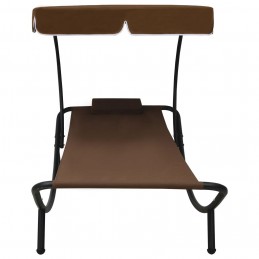 Acquista Lettino Prendisole con Baldacchino e Cuscino Marrone con riferimento GHV-48078 della ditta GARDENHOME