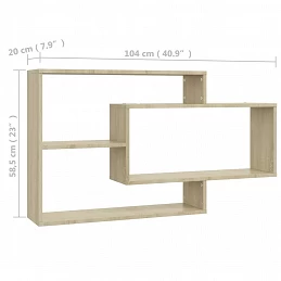 Acquista Mensole a Muro Rovere Sonoma 104x20x58,5 cm in Truciolato con riferimento GHV-800327 della ditta GARDENHOME