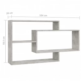 Acquista Mensole a Muro Grigio Calcestruzzo 104x20x58,5 cm in Truciolato con riferimento GHV-800328 della ditta GARDENHOME