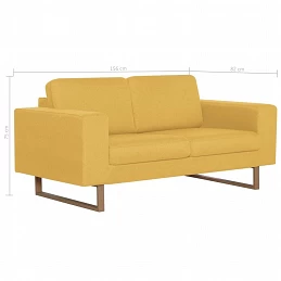 Acquista Divano a 2 Posti in Tessuto Giallo con riferimento GHV-281391 della ditta GARDENHOME