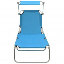 Acquista Lettino Pieghevole con Baldacchino in Acciaio Turchese e Blu con riferimento GHV-310326 della ditta GARDENHOME
