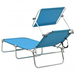 Acquista Lettino Pieghevole con Baldacchino in Acciaio Turchese e Blu con riferimento GHV-310326 della ditta GARDENHOME