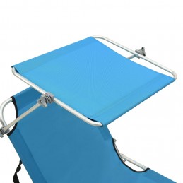 Acquista Lettino Pieghevole con Baldacchino in Acciaio Turchese e Blu con riferimento GHV-310326 della ditta GARDENHOME