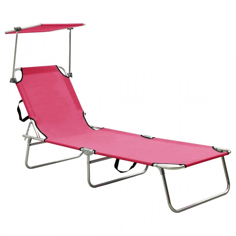 Acquista Lettino Pieghevole con Baldacchino in Acciaio Magenta con riferimento GHV-310327 della ditta GARDENHOME