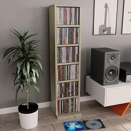 Acquista Armadio Porta CD Rovere Sonoma 21x20x88 cm in Truciolato con riferimento GHV-800354 della ditta GARDENHOME