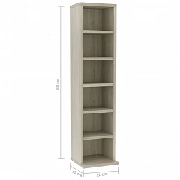 Acquista Armadio Porta CD Rovere Sonoma 21x20x88 cm in Truciolato con riferimento GHV-800354 della ditta GARDENHOME