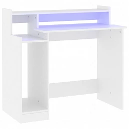 Acquista Scrivania con Luci LED Bianca 97x90x45 cm Legno Multistrato con riferimento GHV-805552 della ditta GARDENHOME