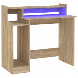 Acquista Scrivania Luci LED Rovere Sonoma 97x90x45 cm Legno Multistrato con riferimento GHV-805555 della ditta GARDENHOME