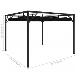 Acquista Gazebo da Giardino con Tetto a Scomparsa 3x3 m Antracite con riferimento GHV-47954 della ditta GARDENHOME