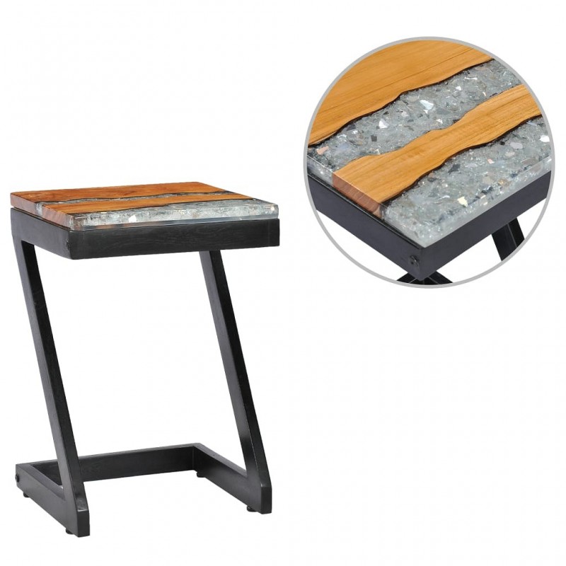 Acquista Tavolino da Caffè 30x30x50 cm Legno Massello Teak e Poliresina con riferimento GHV-281649 della ditta GARDENHOME