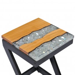 Acquista Tavolino da Caffè 30x30x50 cm Legno Massello Teak e Poliresina con riferimento GHV-281649 della ditta GARDENHOME