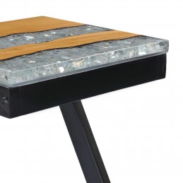 Acquista Tavolino da Caffè 30x30x50 cm Legno Massello Teak e Poliresina con riferimento GHV-281649 della ditta GARDENHOME
