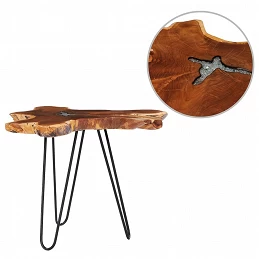 Acquista Tavolino da Caffè 70x45 cm Legno Massello Teak e Poliresina con riferimento GHV-281651 della ditta GARDENHOME