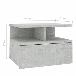 Acquista Comodino Pensile Grigio Calcestruzzo 40x31x27 cm in Truciolato con riferimento GHV-800413 della ditta GARDENHOME