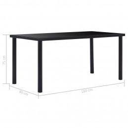 Acquista Tavolo da Pranzo Nero 160x80x75 cm in Vetro Temperato con riferimento GHV-281854 della ditta GARDENHOME