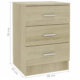 Acquista Comodino Rovere Sonoma 38x35x56 cm in Truciolato con riferimento GHV-800456 della ditta GARDENHOME