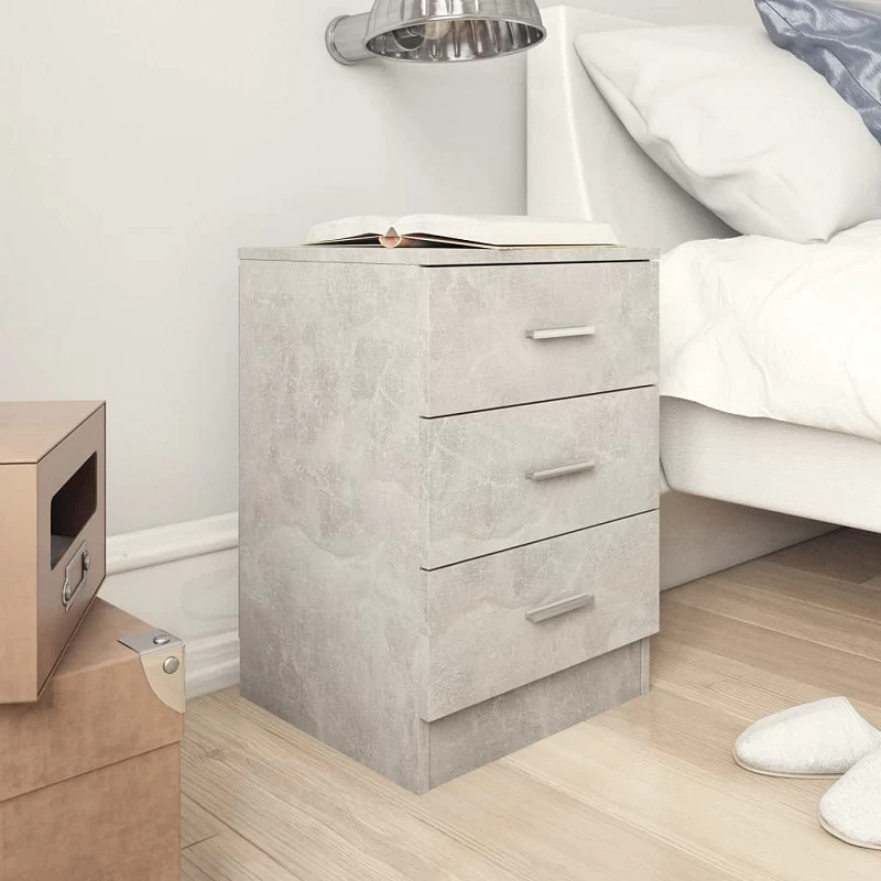 Acquista Comodini 2 pz Grigio Cemento 38x35x56 cm in Truciolato con riferimento GHV-800459 della ditta GARDENHOME