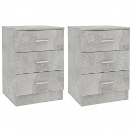 Acquista Comodini 2 pz Grigio Cemento 38x35x56 cm in Truciolato con riferimento GHV-800459 della ditta GARDENHOME