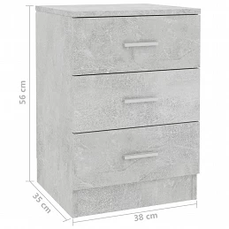 Acquista Comodini 2 pz Grigio Cemento 38x35x56 cm in Truciolato con riferimento GHV-800459 della ditta GARDENHOME