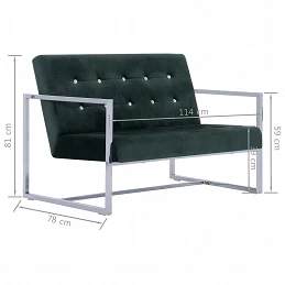Acquista Divano a 2 Posti con Braccioli Verde Scuro Cromato e Velluto con riferimento GHV-282164 della ditta GARDENHOME