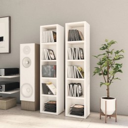 Acquista Scaffali Porta CD 2 pz Bianchi 21x16x93,5 cm Legno Multistrato con riferimento GHV-802696 della ditta GARDENHOME
