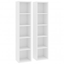 Acquista Scaffali Porta CD 2 pz Bianchi 21x16x93,5 cm Legno Multistrato con riferimento GHV-802696 della ditta GARDENHOME