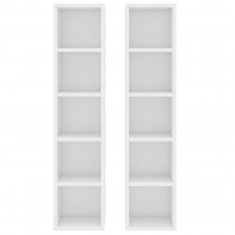 Acquista Scaffali Porta CD 2 pz Bianchi 21x16x93,5 cm Legno Multistrato con riferimento GHV-802696 della ditta GARDENHOME