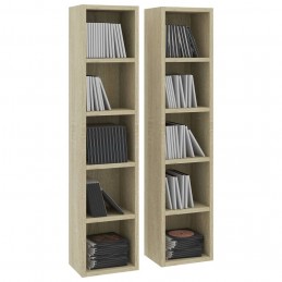 Acquista Scaffali Porta CD 2 pz Rovere Sonoma 21x16x93,5cm in Truciolato con riferimento GHV-802699 della ditta GARDENHOME
