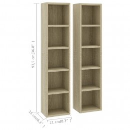 Acquista Scaffali Porta CD 2 pz Rovere Sonoma 21x16x93,5cm in Truciolato con riferimento GHV-802699 della ditta GARDENHOME