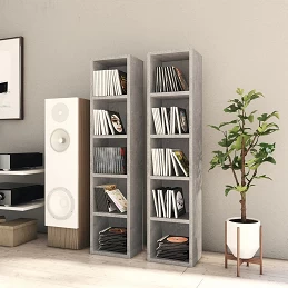 Acquista Scaffali Porta CD 2pz Grigio Cemento 21x16x93,5cm in Truciolato con riferimento GHV-802700 della ditta GARDENHOME