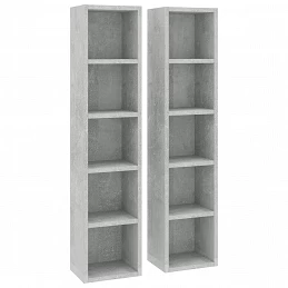 Acquista Scaffali Porta CD 2pz Grigio Cemento 21x16x93,5cm in Truciolato con riferimento GHV-802700 della ditta GARDENHOME