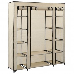 Acquista Armadio con Scomparti e Aste Crema 150x45x176 cm in Tessuto con riferimento GHV-282435 della ditta GARDENHOME