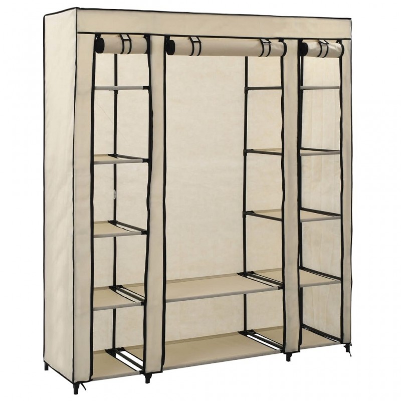 Acquista Armadio con Scomparti e Aste Crema 150x45x176 cm in Tessuto con riferimento GHV-282435 della ditta GARDENHOME