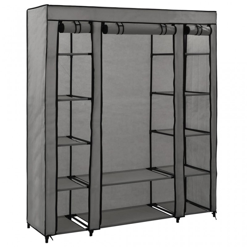 Acquista Armadio con Scomparti e Aste Grigio 150x45x176 cm in Tessuto con riferimento GHV-282436 della ditta GARDENHOME