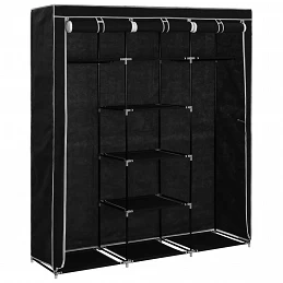 Acquista Armadio con Scomparti e Aste Nero 150x45x175 cm in Tessuto con riferimento GHV-282453 della ditta GARDENHOME