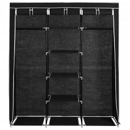 Acquista Armadio con Scomparti e Aste Nero 150x45x175 cm in Tessuto con riferimento GHV-282453 della ditta GARDENHOME