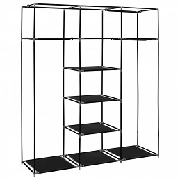 Acquista Armadio con Scomparti e Aste Nero 150x45x175 cm in Tessuto con riferimento GHV-282453 della ditta GARDENHOME