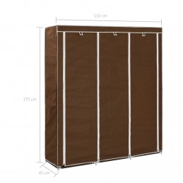 Acquista Armadio con Scomparti e Aste Marrone 150x45x175 cm in Tessuto con riferimento GHV-282454 della ditta GARDENHOME