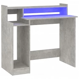 Acquista Scrivania Luci LED Grigio Cemento 97x90x45 cm Legno Multistrato con riferimento GHV-805556 della ditta GARDENHOME
