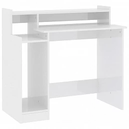 Acquista Scrivania con LED Bianco Lucido 97x45x90cm in Legno Multistrato con riferimento GHV-805558 della ditta GARDENHOME